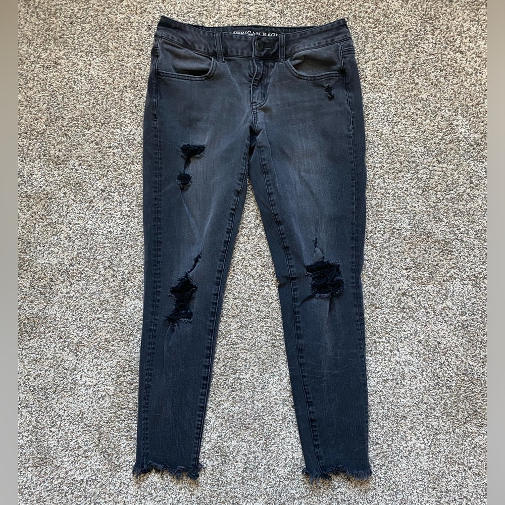 American Eagle black super low Jegging
